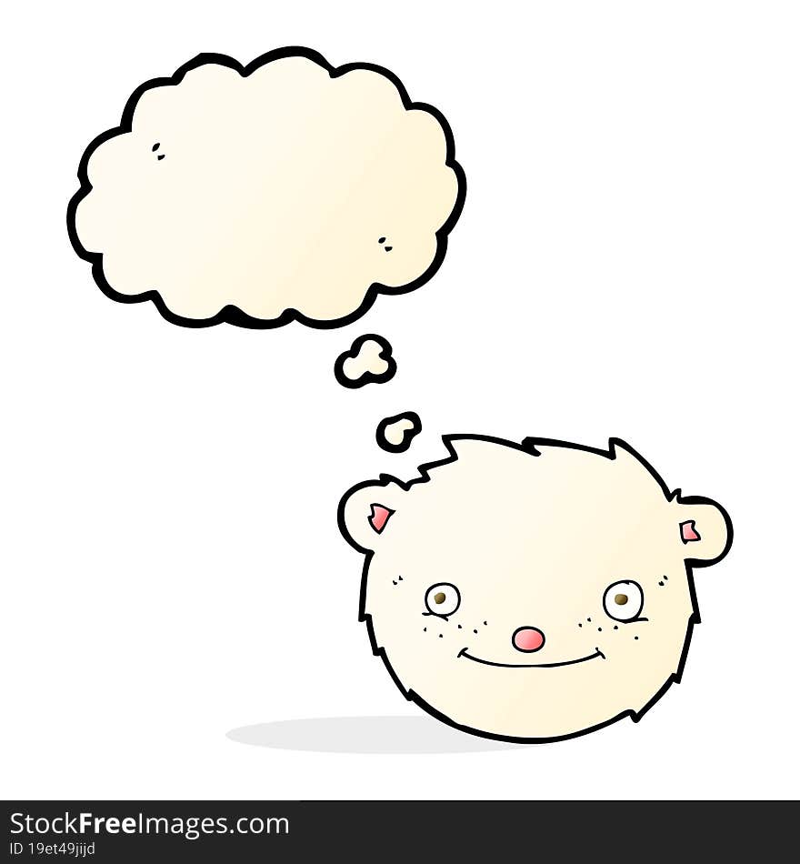 cartoon polar bear head with thought bubble