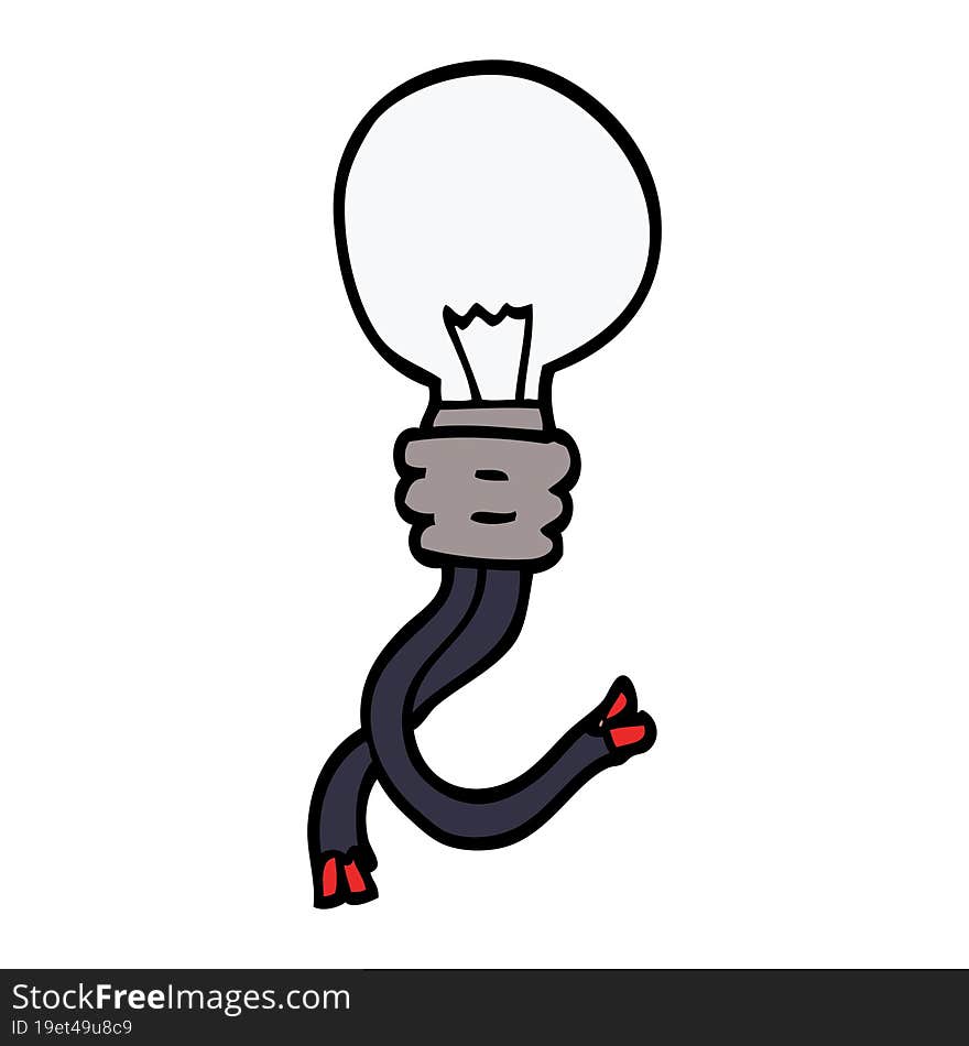 cartoon doodle electric light bulb