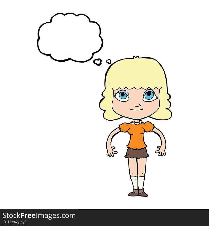 Cartoon Girl With Thought Bubble