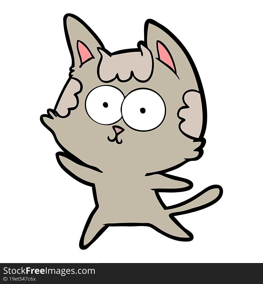 happy cartoon cat. happy cartoon cat