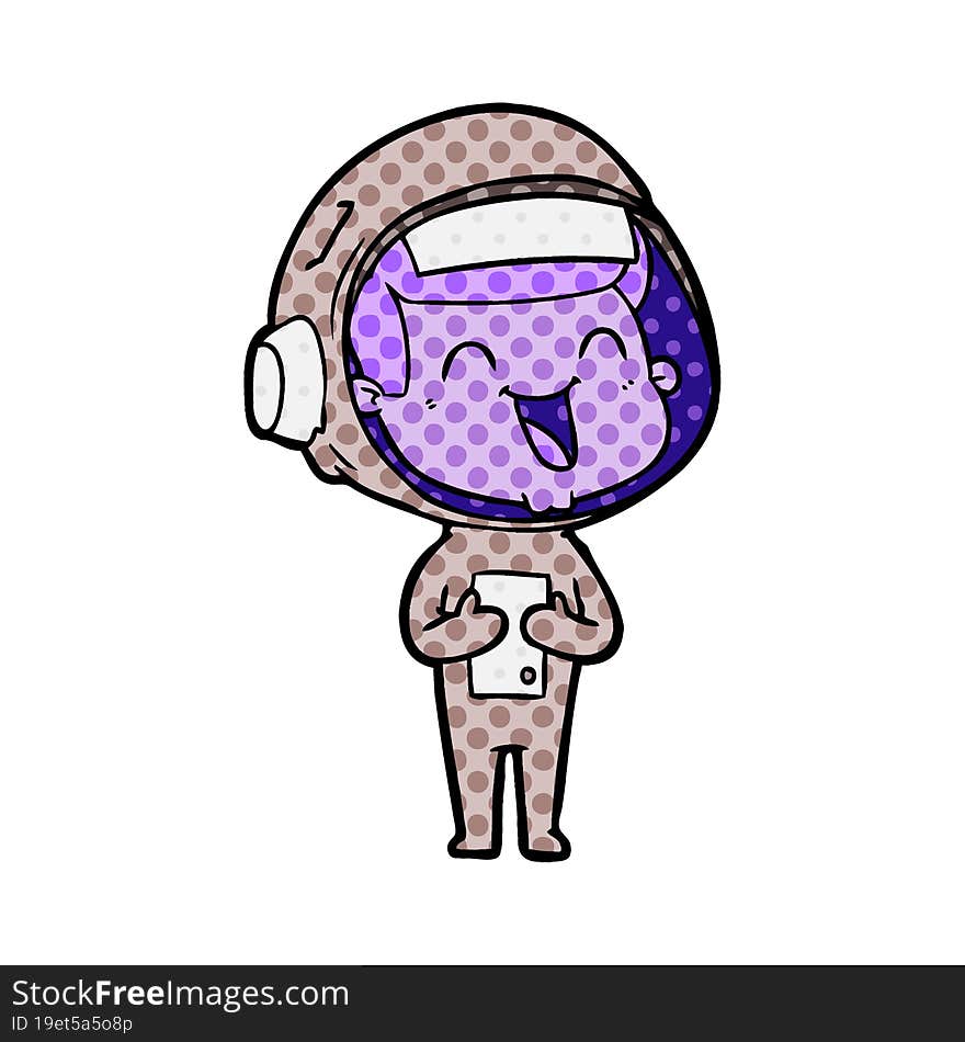 happy cartoon astronaut. happy cartoon astronaut