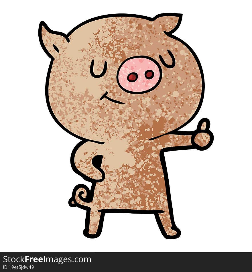 happy cartoon pig. happy cartoon pig