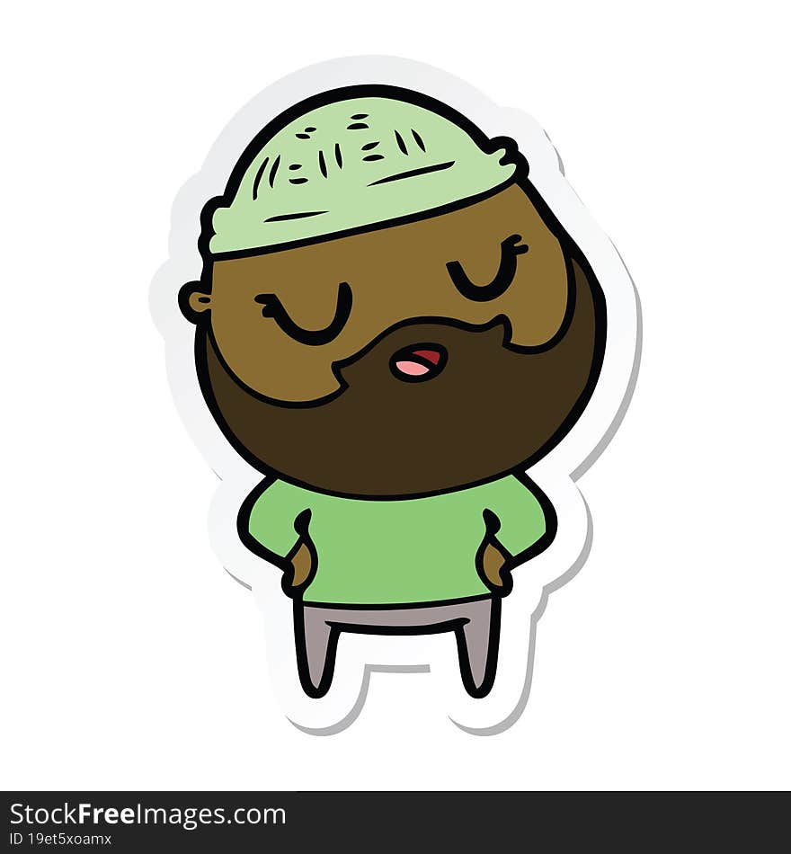 sticker of a cute cartoon man with beard