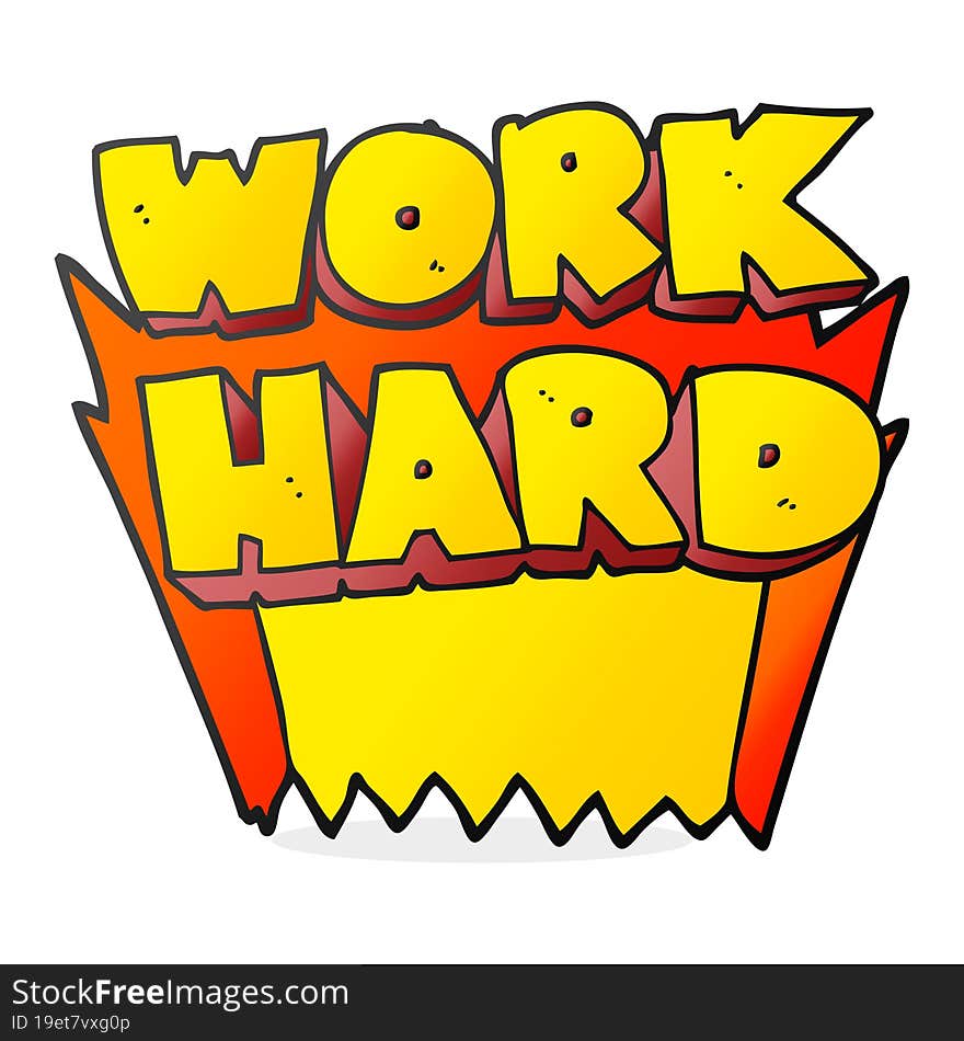 Cartoon Work Hard Symbol