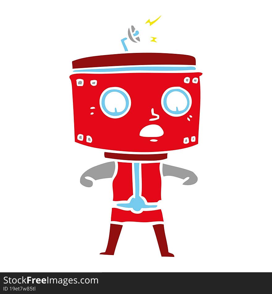 flat color style cartoon robot