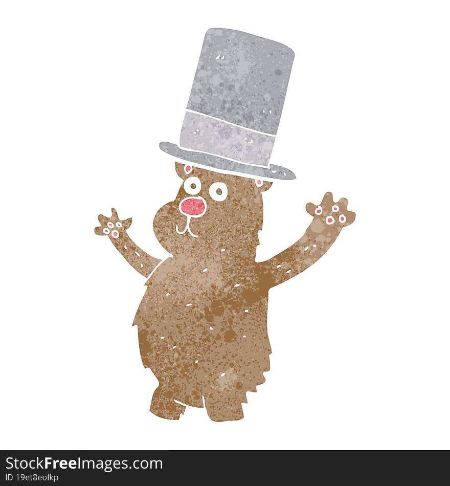 cartoon bear in top hat