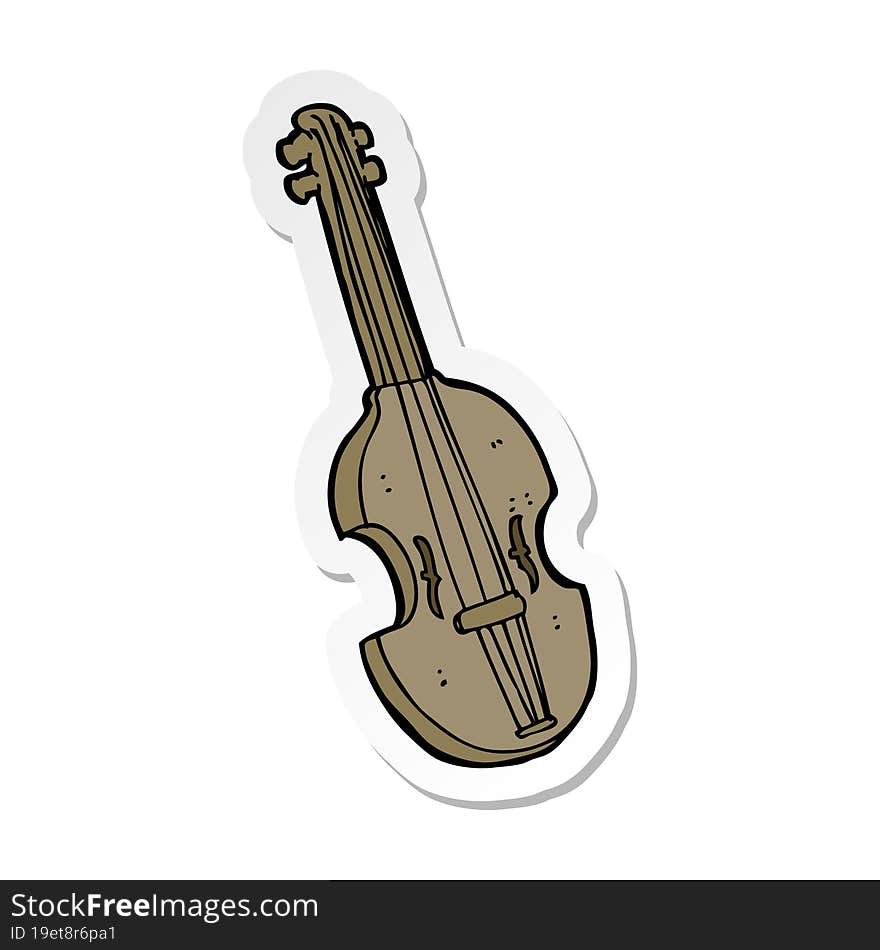 sticker of a cartoon violin