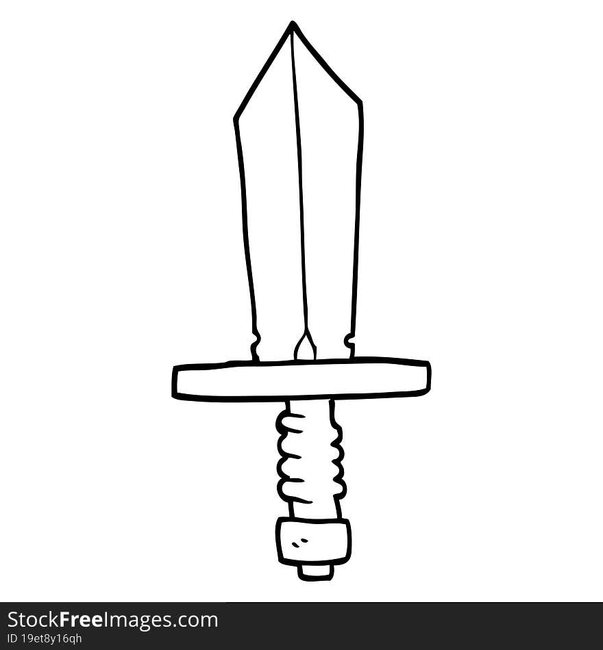 line drawing cartoon dagger