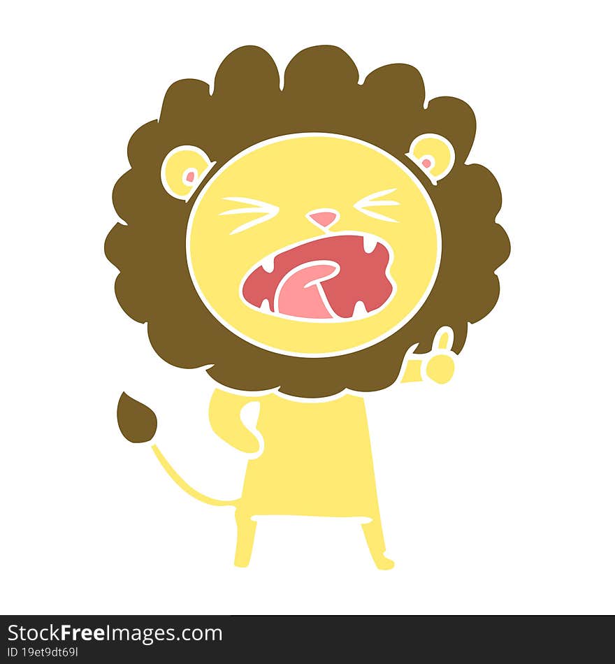 flat color style cartoon lion