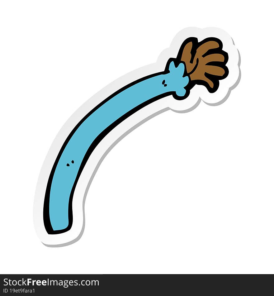 sticker of a cartoon arm