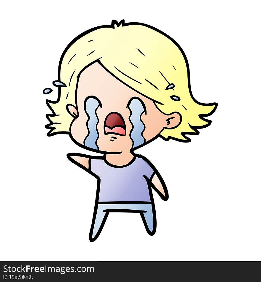 cartoon woman crying. cartoon woman crying