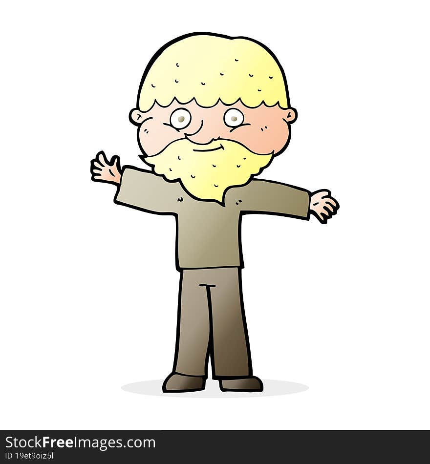 Cartoon Happy Man With Beard