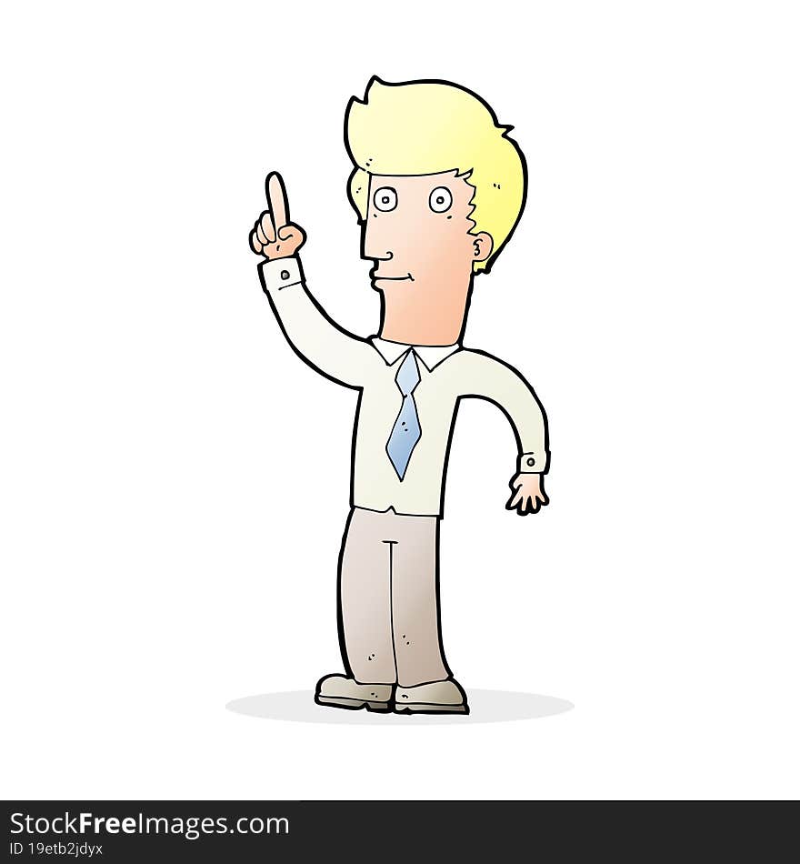 cartoon friendly man with idea