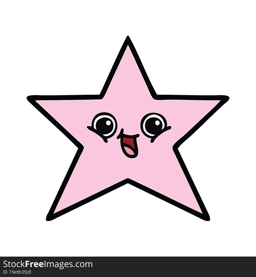 cute cartoon of a star fish. cute cartoon of a star fish