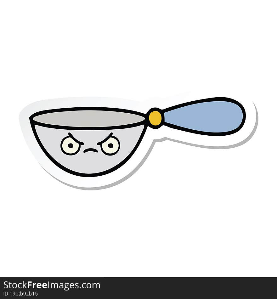 Sticker Of A Cute Cartoon Measuring Spoon