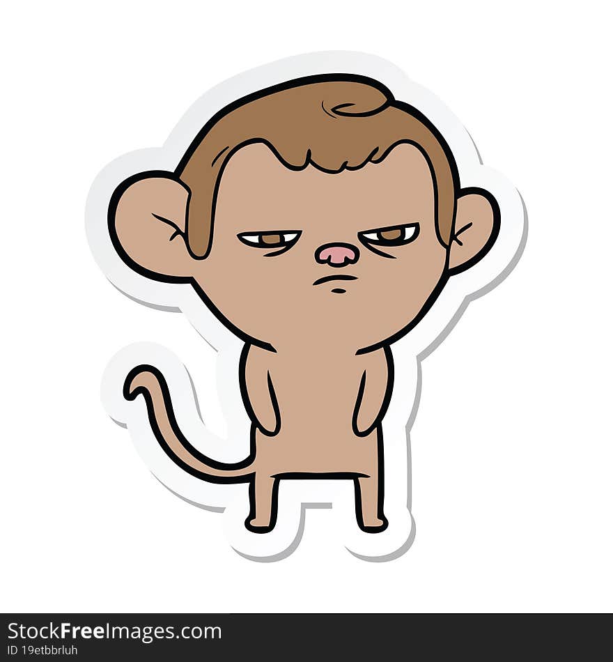 sticker of a cartoon monkey