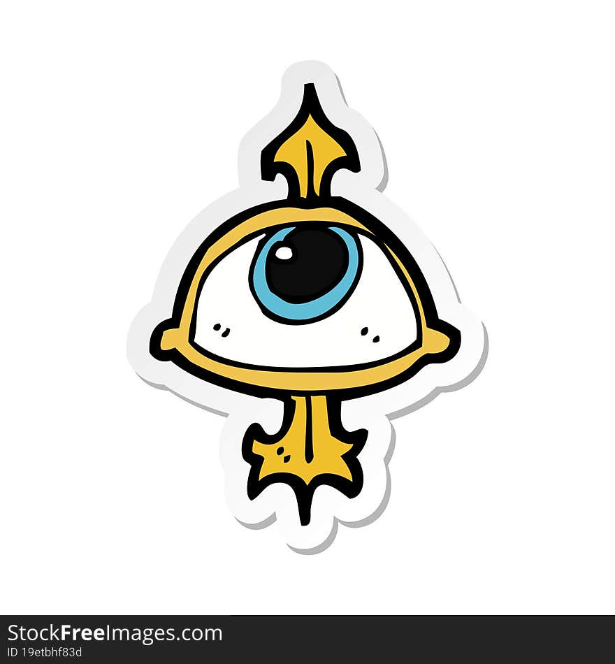 Sticker Of A Cartoon Eye Symbol