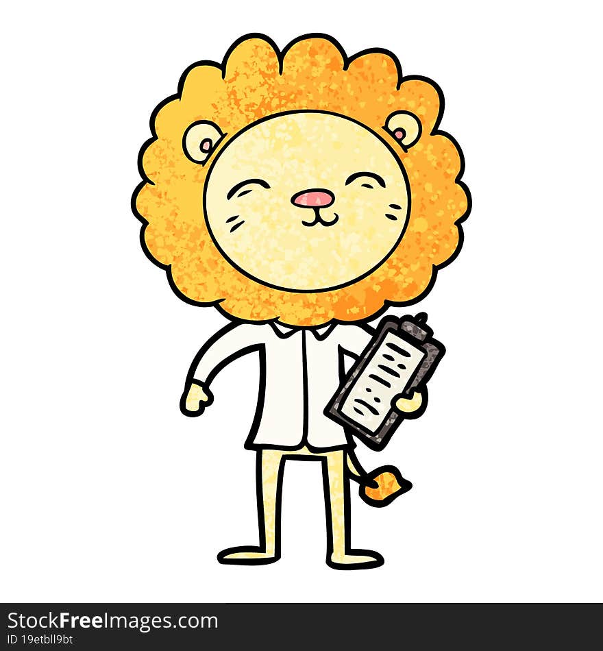 cartoon lion in business clothes. cartoon lion in business clothes