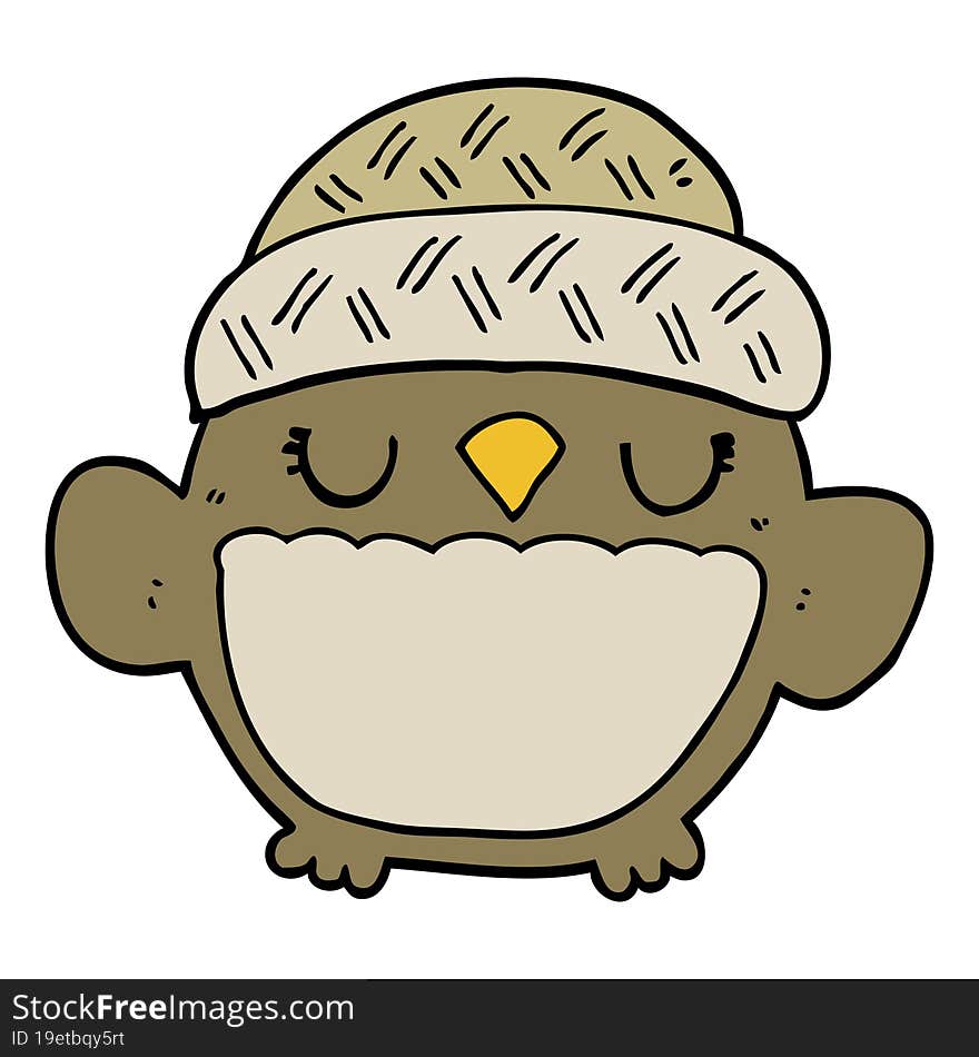 cute cartoon owl in hat