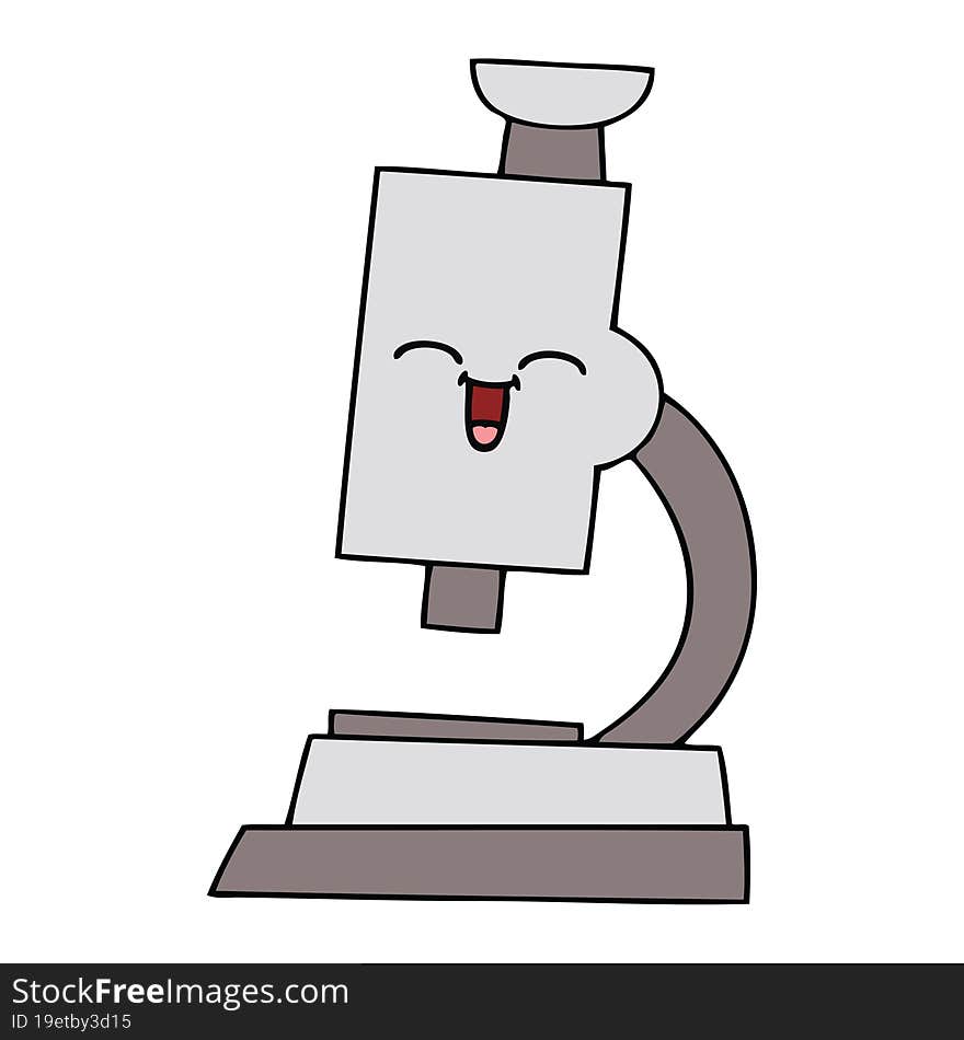 Cute Cartoon Microscope