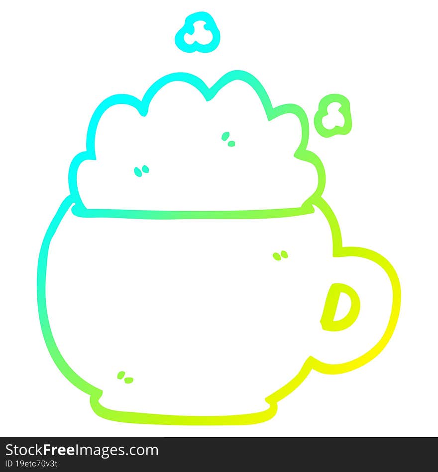 cold gradient line drawing cartoon frappacino