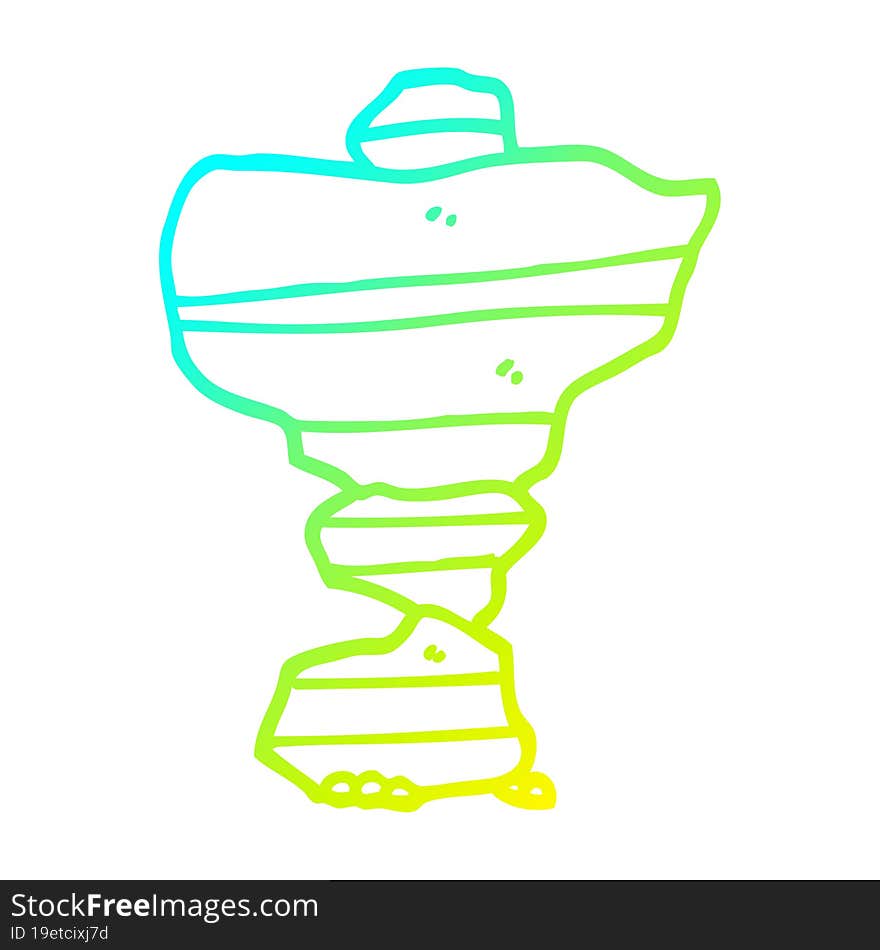 cold gradient line drawing cartoon of stacked stones