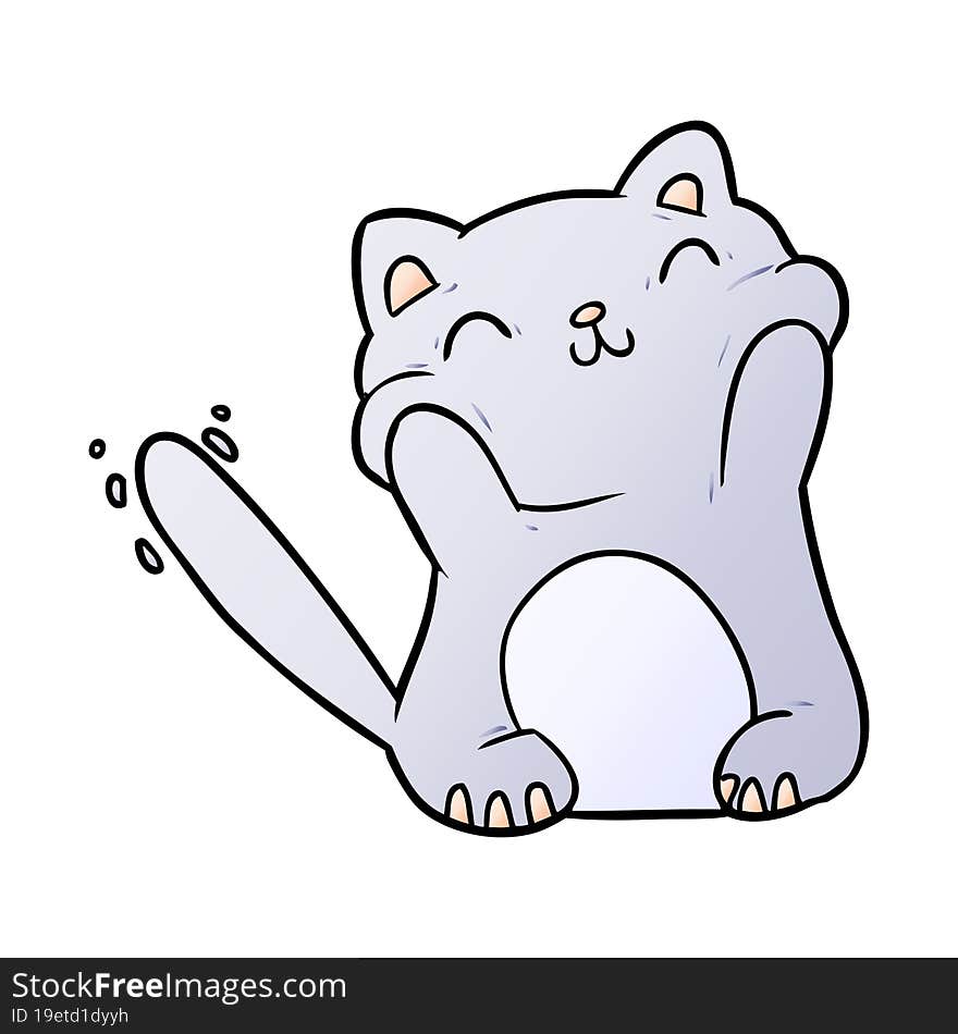 very happy cute cartoon cat. very happy cute cartoon cat