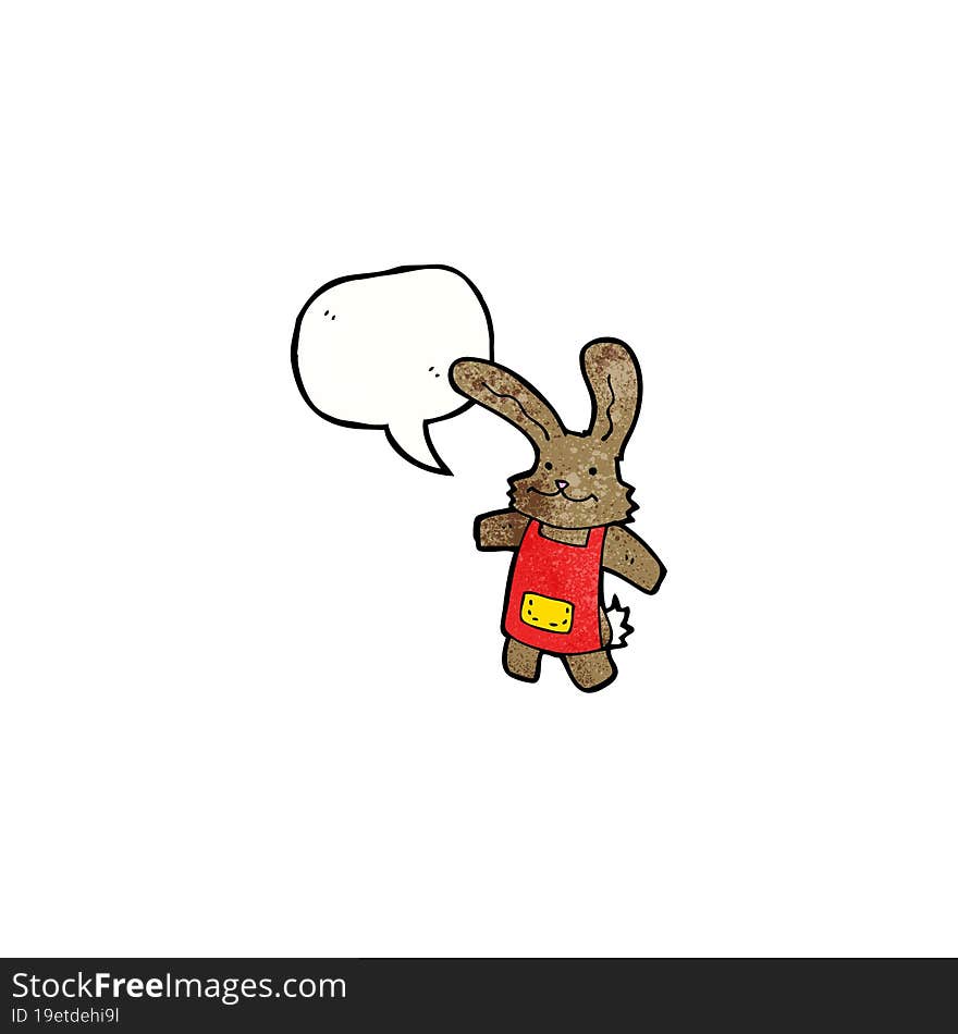 cartoon rabbit with speech bubble