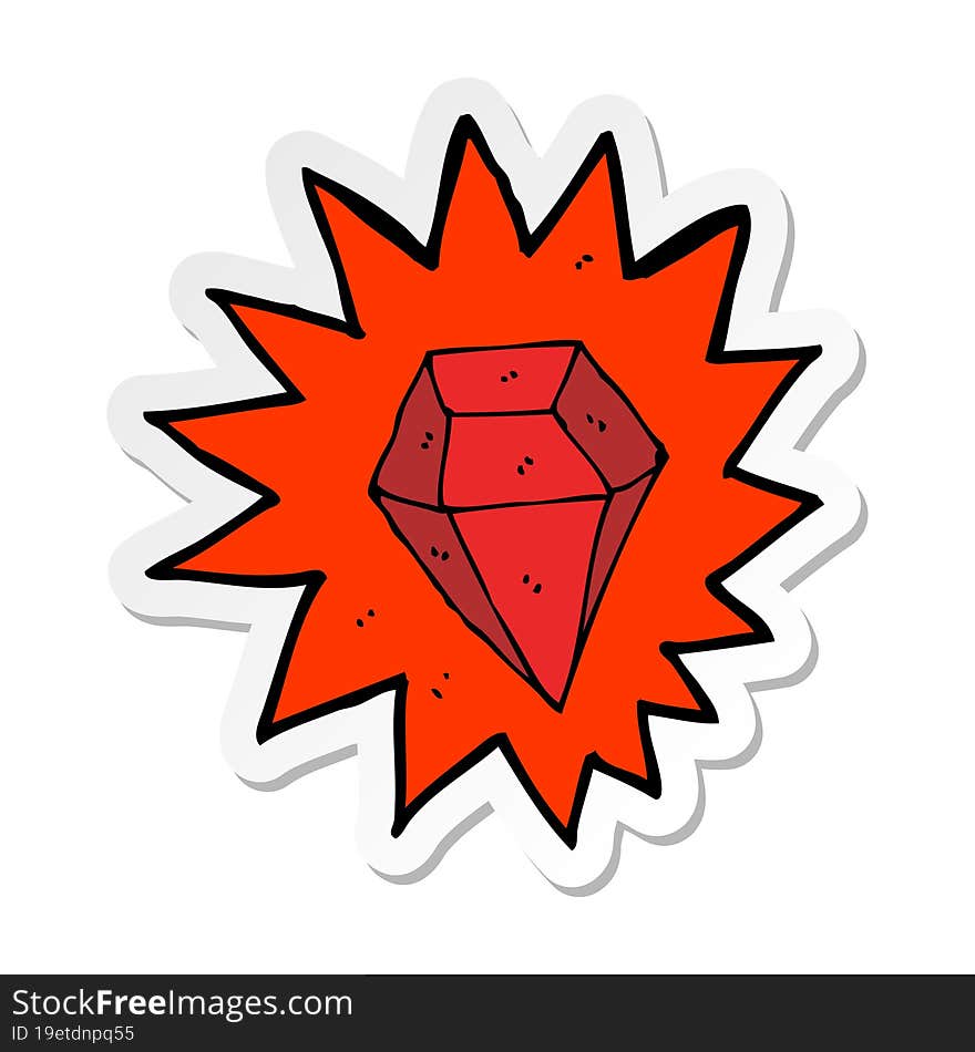 sticker of a cartoon huge ruby