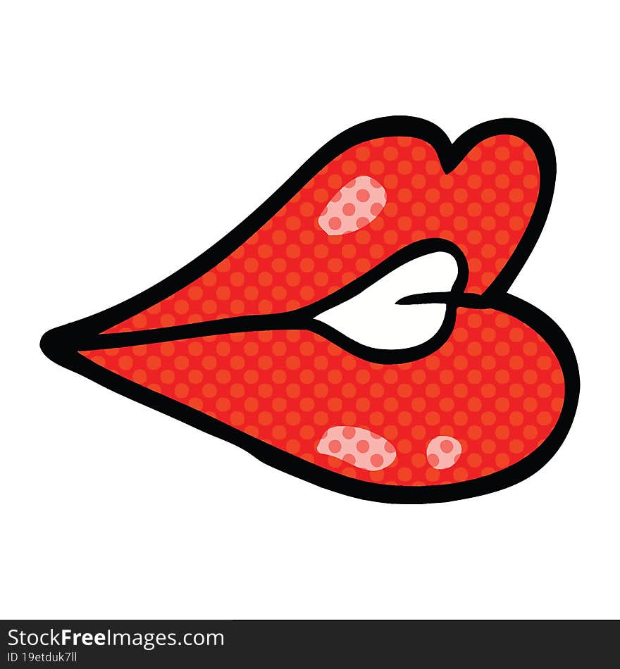 comic book style cartoon pouting lips