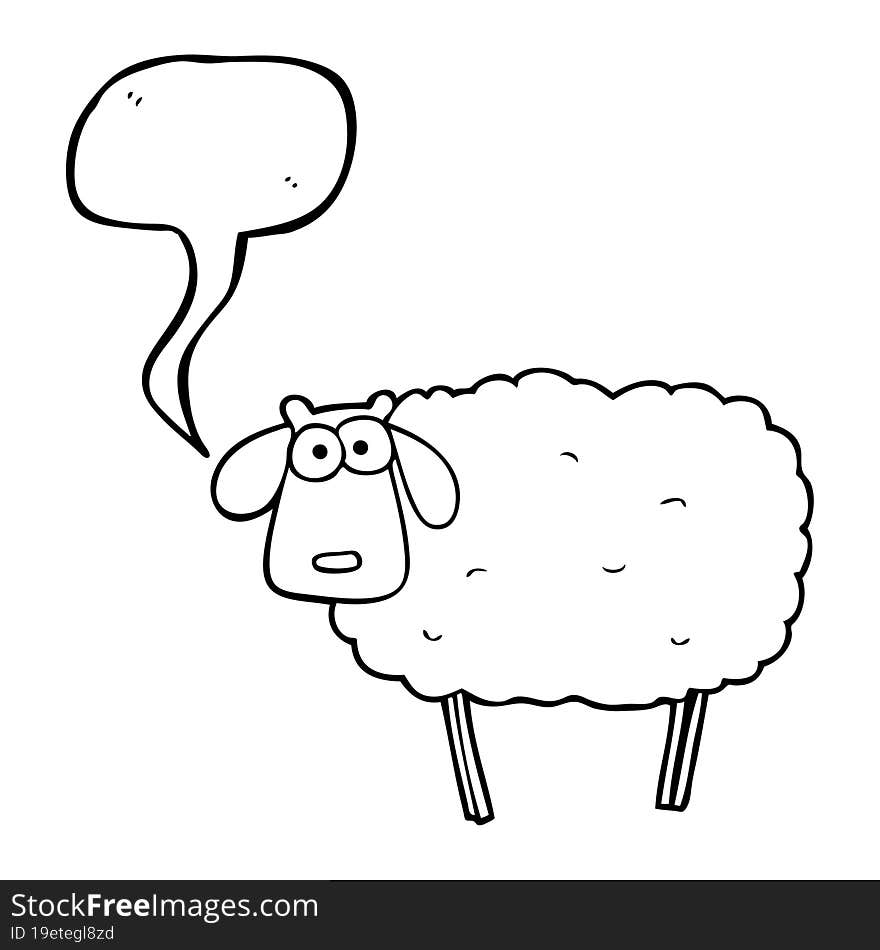 Speech Bubble Cartoon Sheep