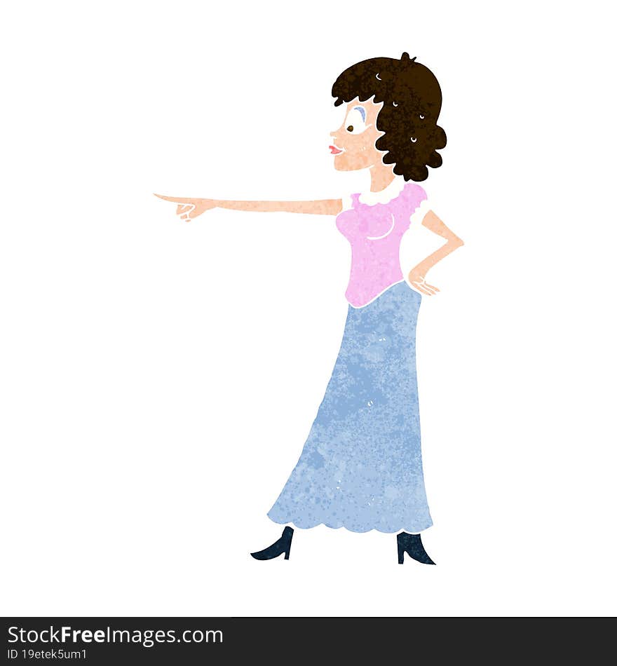 cartoon woman pointing finger