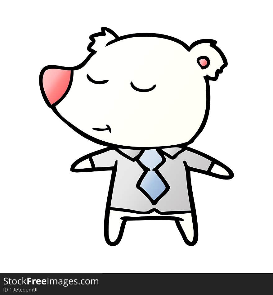 polar bear in shirt and tie cartoon. polar bear in shirt and tie cartoon