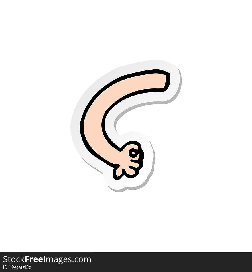 sticker of a cartoon arm