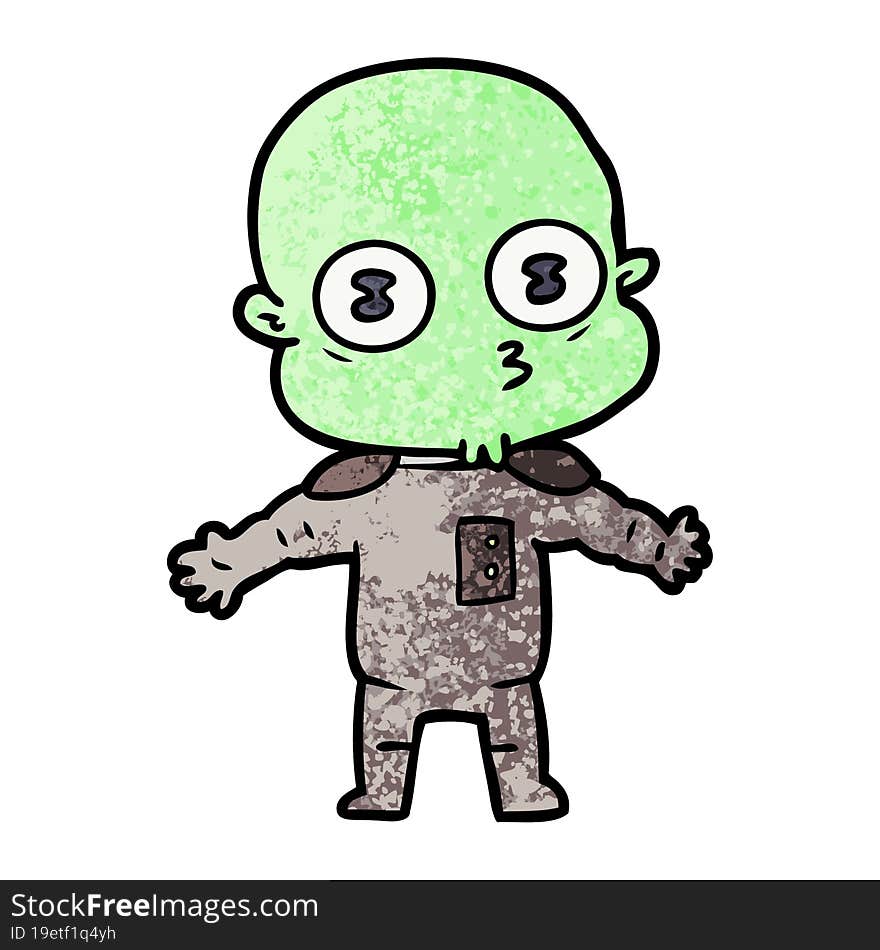 cartoon weird bald spaceman. cartoon weird bald spaceman