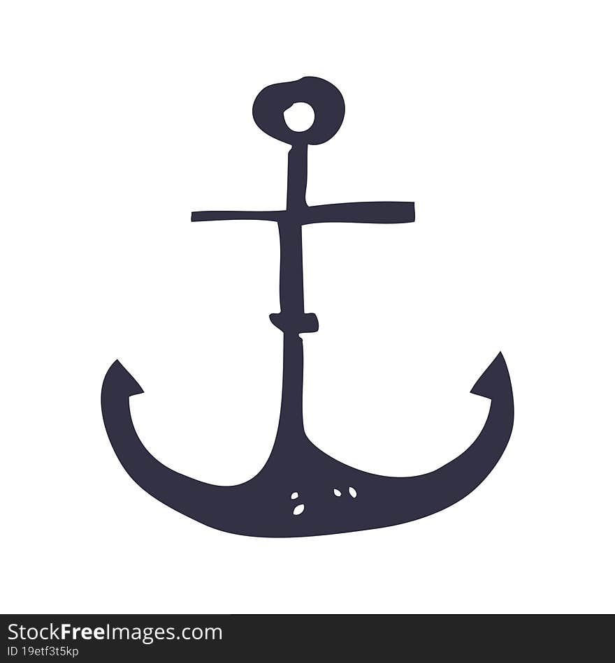 cartoon doodle ship anchor