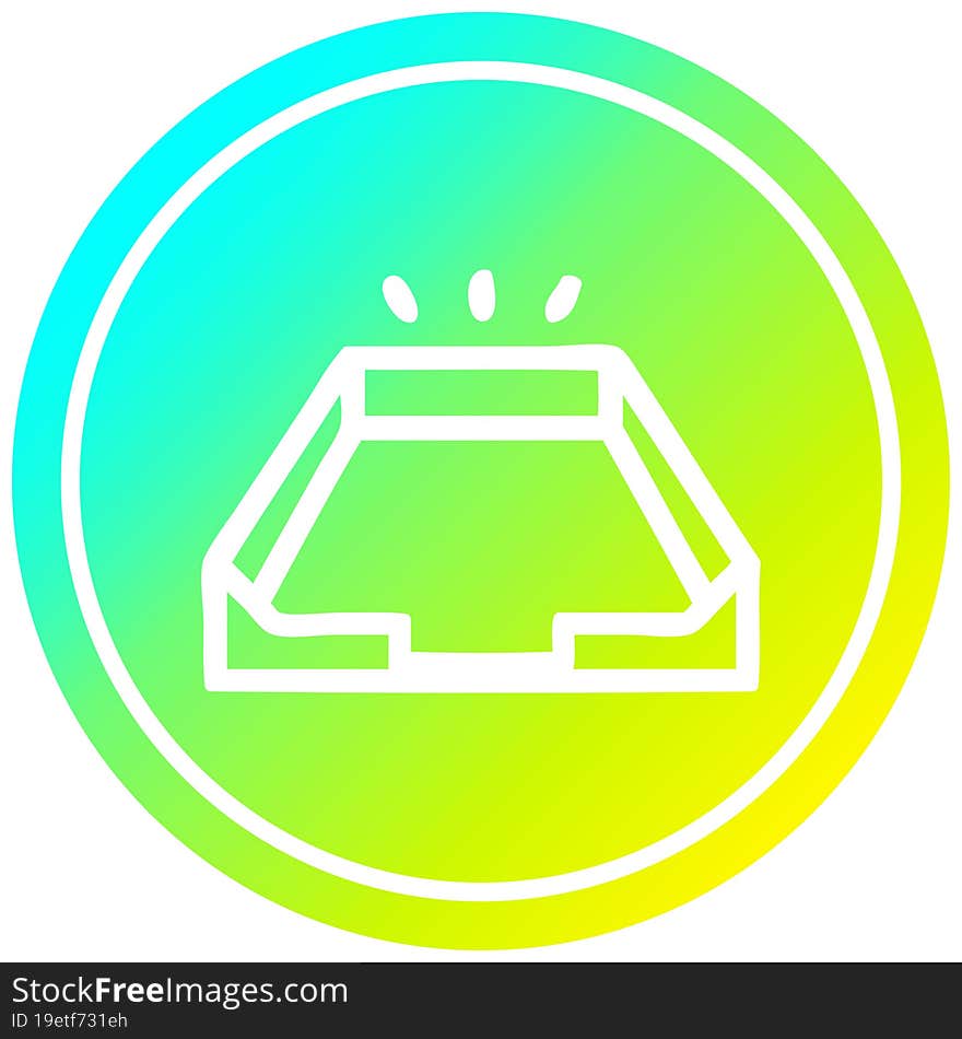 empty in tray circular in cold gradient spectrum