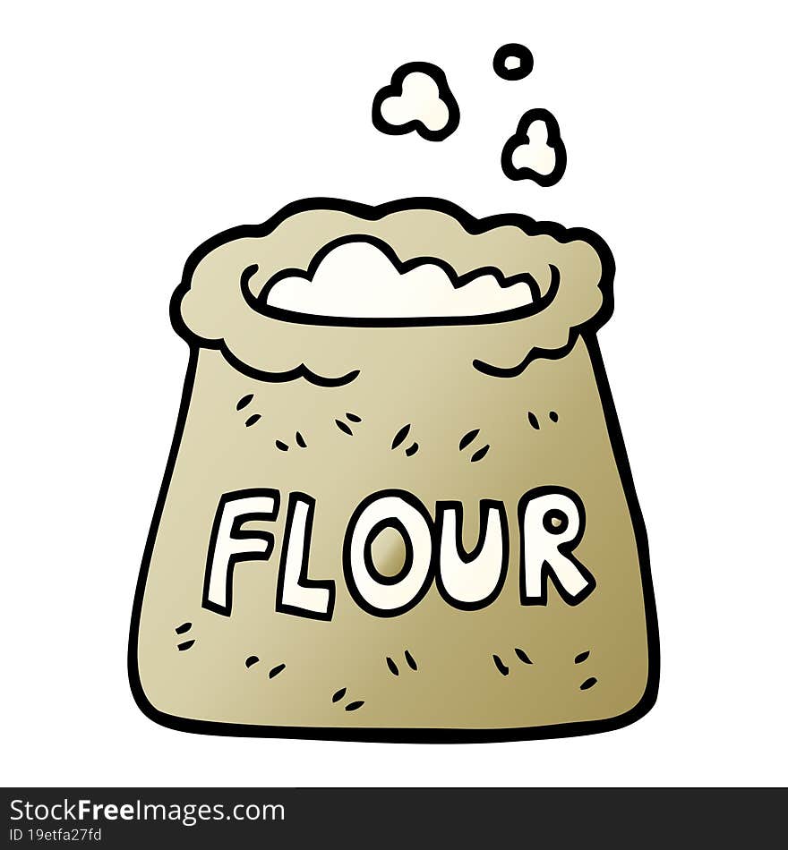 vector gradient illustration cartoon bag of flour