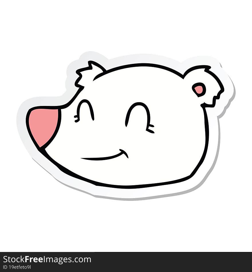 sticker of a polar bear cartoon