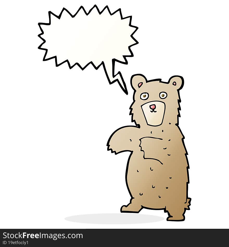 cartoon bear with speech bubble