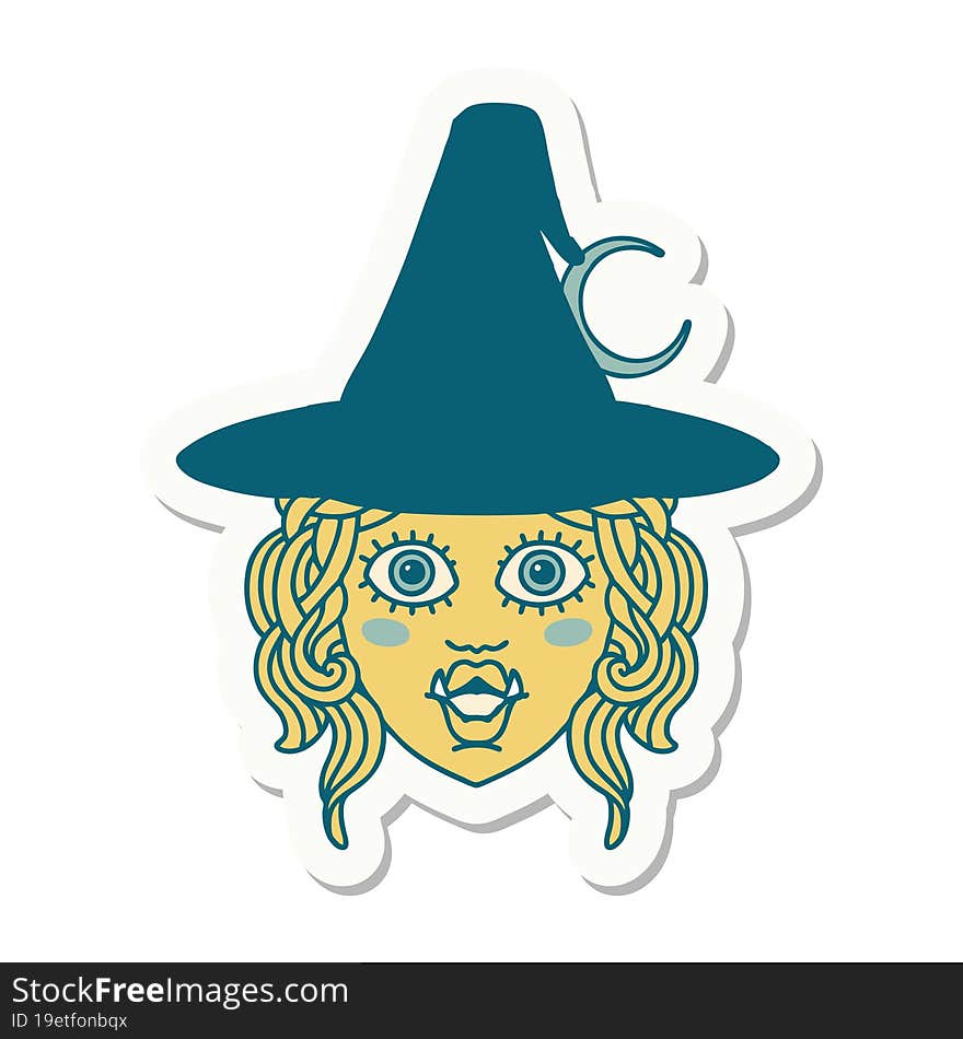 half orc witch character face sticker