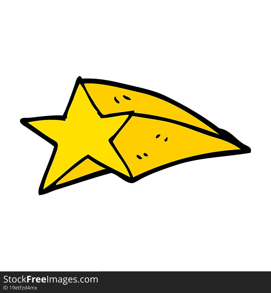 cartoon doodle shooting star