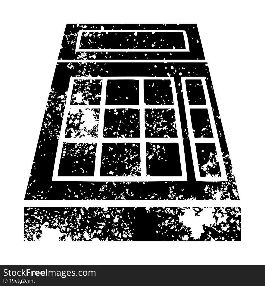 distressed symbol of a school calculator