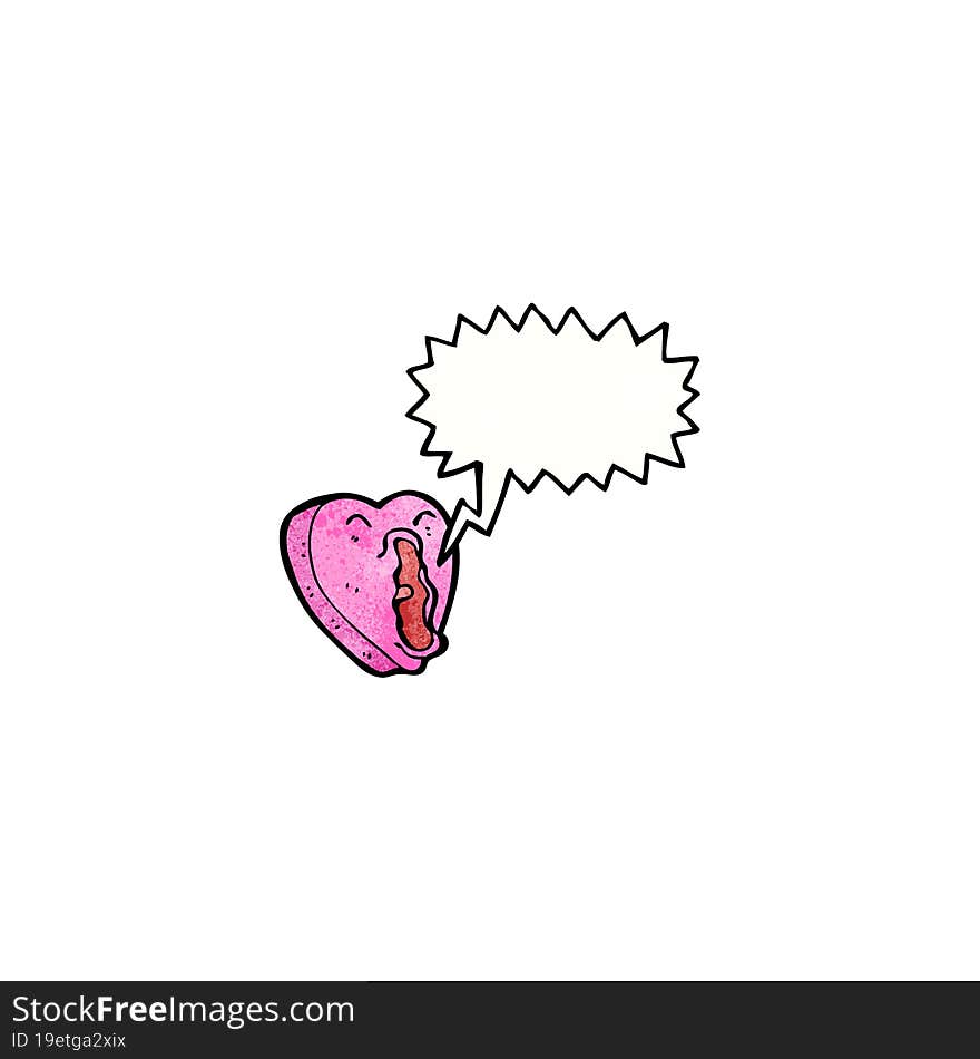 cartoon screaming heart