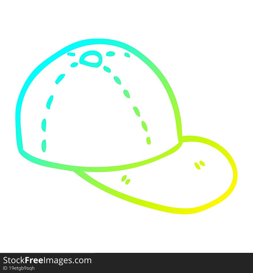 cold gradient line drawing cartoon peaked cap