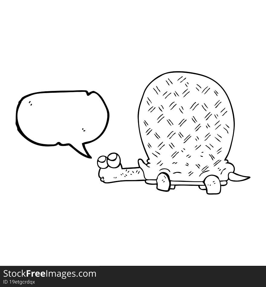 Speech Bubble Cartoon Tortoise