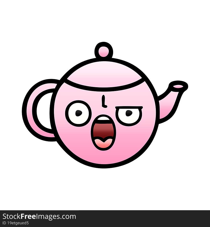 gradient shaded cartoon teapot