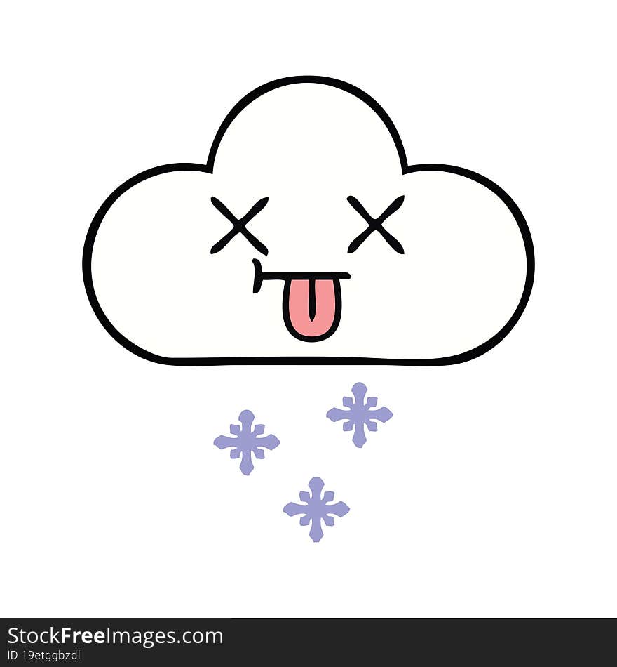 cute cartoon of a snow cloud. cute cartoon of a snow cloud