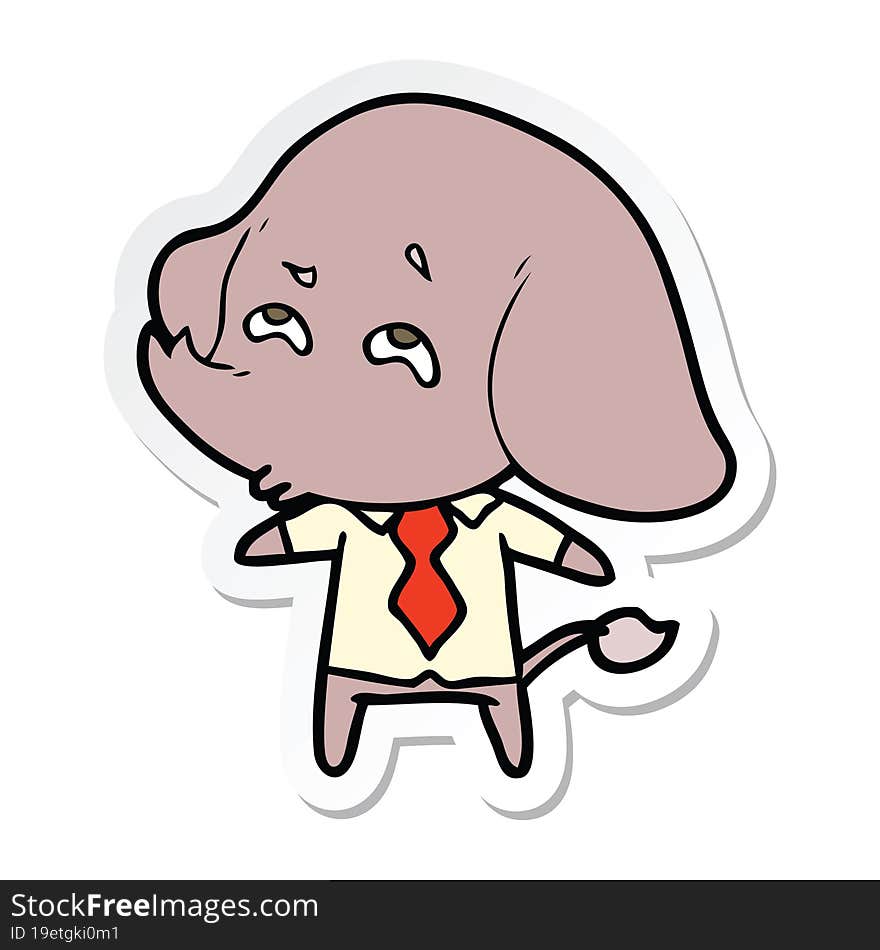 sticker of a cartoon elephant boss remembering