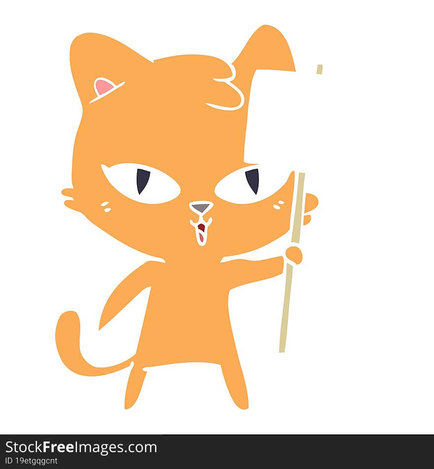 flat color style cartoon cat